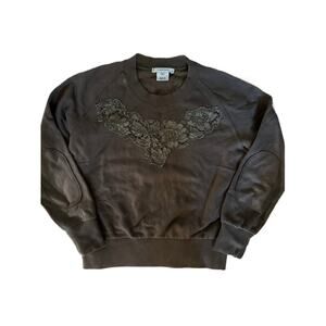 Carven cotton sweatshirt with embroidery and elbow pads - Size Small